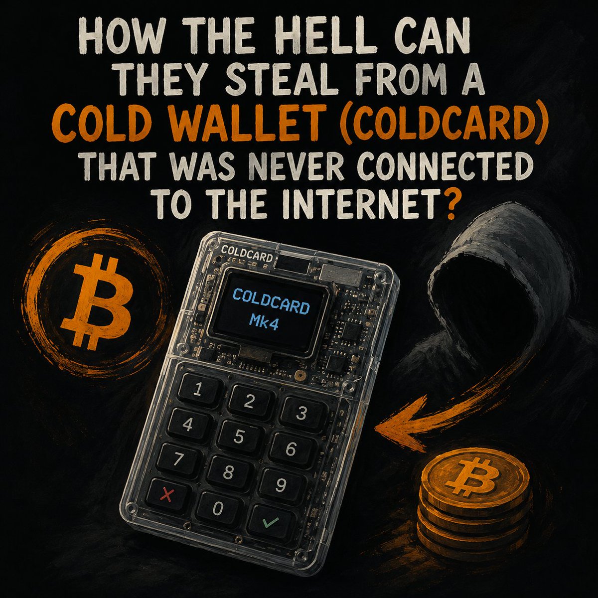 ishi0k's tweet photo. Technical Hypothesis

Now let's get to the key question...

How could someone steal funds without ever touching the Coldcard?

Based on the information currently available, the strongest technical hypothesis is the following.

1. The attacker reconstructs the flawed algorithm.

Because the firmware is public, it can be analyzed to determine:

• Which pseudo-random number generator (PRNG) was used.
• What initial data seeded it.
• How its internal state evolved.
• How those values were ultimately converted into a BIP-39 seed.

If the random number generator was sufficiently predictable, the problem stops being cryptographic and becomes computational.

2. The attacker generates millions or even trillions of candidate seeds.

The attacker is not trying to guess every possible BIP-39 seed.

Instead, they only reproduce the seeds that the flawed firmware could have generated.

That difference is enormous.

Think of it like searching for a key.

A properly generated seed is like searching for a key in an almost infinite universe.

A weak seed is like searching for a key inside a relatively small box.

3. The attacker derives Bitcoin addresses.

Each candidate seed produces:

Candidate Seed

↓

BIP-32 Master Key

↓

BIP-84 Derivation Path

↓

bc1q... Bitcoin Addresses

All of this can be done completely offline.

There is no need to contact the Coldcard.

4. The attacker compares those addresses against the blockchain.

The blockchain is public.

Recent findings from the ongoing investigation suggest that the attacker used a commercial blockchain-services provider to automate address lookups during the sweeps.

Conceptually, the workflow is straightforward:

"Does any of these addresses contain UTXOs?"

If the answer is no...

The seed is discarded.

If the answer is yes...

The correct seed has very likely been found.

5. The attacker signs the transaction.

This is the part that most people misunderstand.

A Coldcard does not physically store your bitcoin.

Your bitcoin always remain on the blockchain.

The Coldcard only stores the private key required to produce a valid signature.

If someone else reconstructs that exact same private key, they can generate signatures that are mathematically indistinguishable from yours.

To Bitcoin, both signatures are equally valid.

The network has no way of knowing whether the signature came from your Coldcard or from an attacker.

That is why a hardware wallet can remain:

• Powered off.
• Completely offline.
• Locked inside a safe.
• Without ever revealing the seed phrase.

And still lose its funds.

Not because the device itself was hacked.

But because someone reconstructed the exact same private key.

That completely changes the perspective.

This would not be an attack against Bitcoin.

Nor would it be a flaw in BIP-39.

It would instead be a failure in the quality of the entropy used to generate the seed.

The observed theft appears to have been highly automated.

Approximately 594.5 BTC were swept from around 500 single-signature addresses within just a few consecutive blocks.

It has not yet been officially confirmed that every one of those cases resulted from the same Coldcard vulnerability.

However, the observed on-chain pattern, Coinkite's official advisory, independent technical analyses, and the recently disclosed evidence regarding automated blockchain-service queries all point in the same direction.

While the complete forensic report has not yet been published, every new piece of public evidence released so far has reinforced this hypothesis rather than contradicted it.

At this stage, this remains the most technically consistent explanation for what appears to have happened.