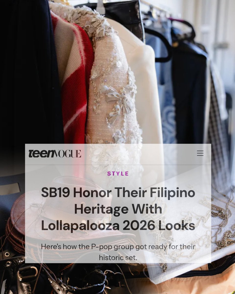 SB19SBLink's tweet photo. Talking about their Lollapalooza outfits and even perfume preferences, SB19 nattered with Teen Vougue. 

Read the article here:

🔗https://t.co/ocioohzPgO

UNLEASH SB19 LOLLAPALOOZA
@SB19Official #SB19
#SB19atLollapalooza https://t.co/l2XoDNYXTG
