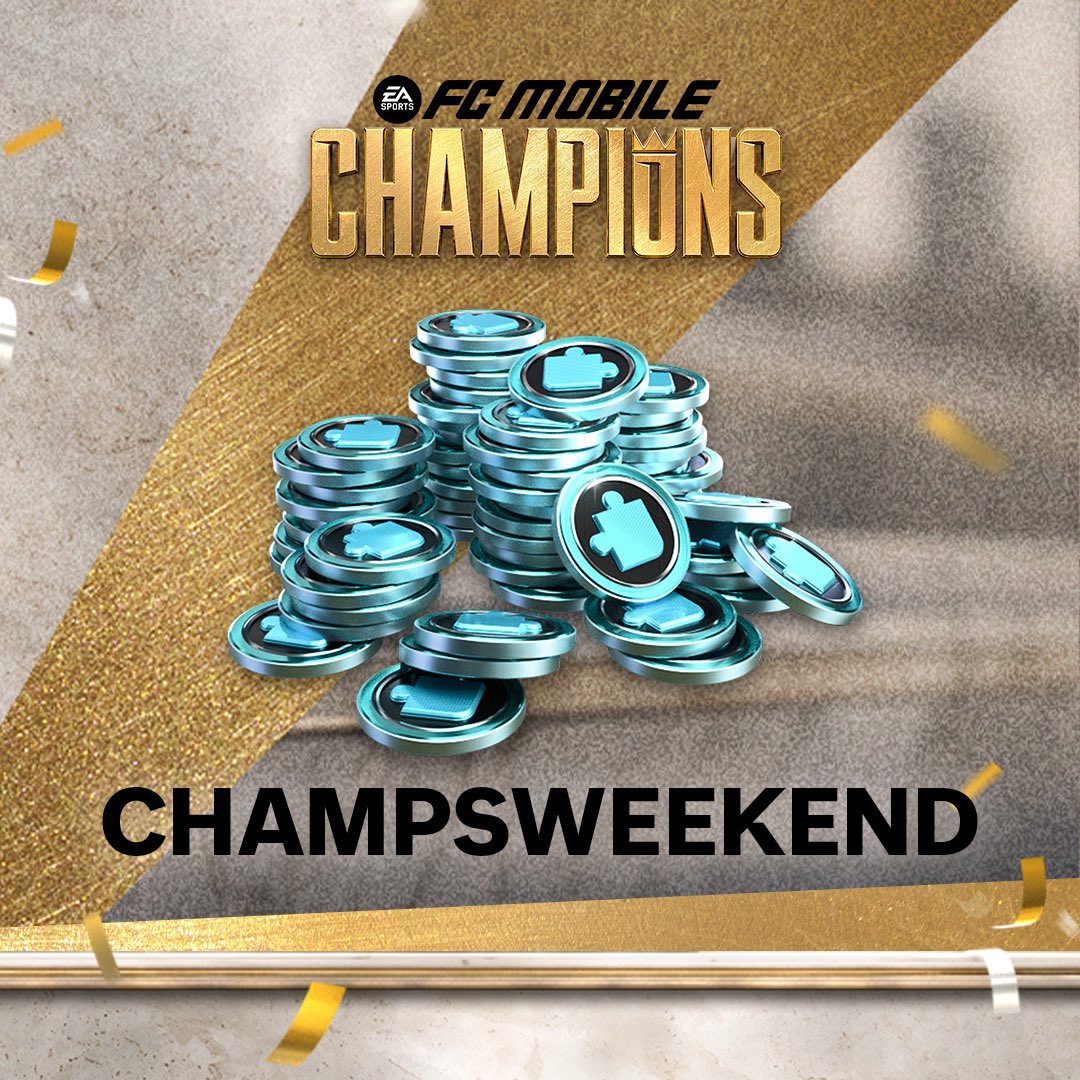 EASFCMOBILE's tweet photo. Kick off the Champions Weekend with a gift. 🏆🎁

Redeem code “CHAMPSWEEKEND” to claim your reward 👉 https://t.co/wGlbFxAnfm https://t.co/efFL79K4Ty