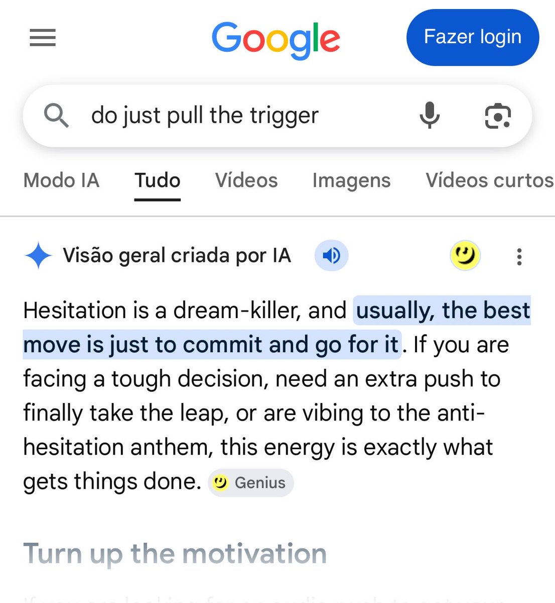 botodeaguasuja's tweet photo. Digitei errado a letra de Russian Roulette da Rihanna e o google simplesmente me mandou me matar. 

Muito bacana trocar tudo por IA sim, ótima ideia https://t.co/3GHk6NlZWQ