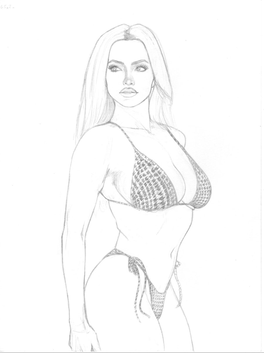 BranchBuzz_art's tweet photo. I’ve been more on the traditional art train for a while now, but drawing small repetitive patterns like the houndstooth on the bikini had me missing digital a little bit… https://t.co/9Jvs3X2XCt