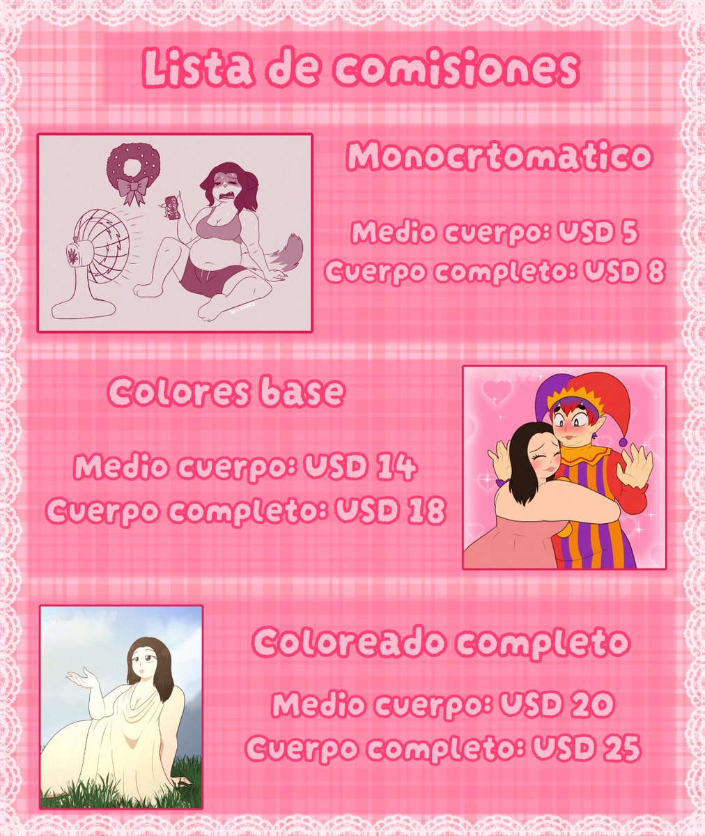 softie_arts's tweet photo. NUEVA TABLA DE COMISIONES!!
Recuerden leer los terminos y condiciones por si quieren pedir una comision!
#comissionart https://t.co/LjuFUso8Pz