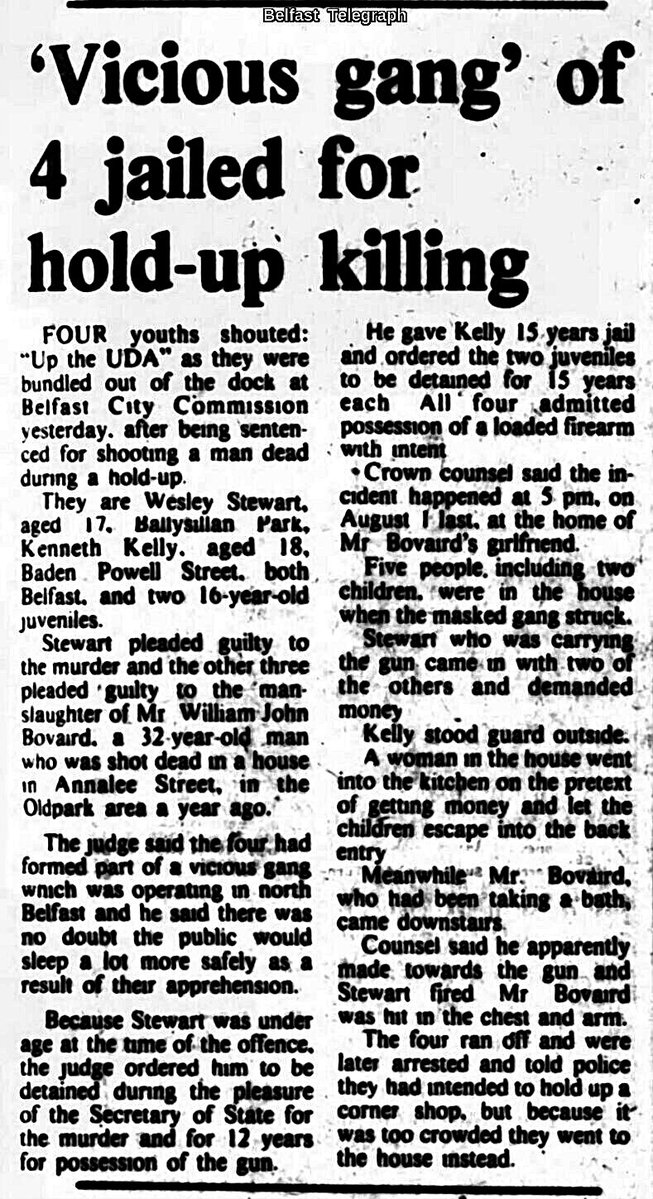 Hannyhas's tweet photo. #Remembered 1/8/1976, William (John) Bovaird, 32, Protestant, engaged, hot dog stand owner murdered by UDA, shot at Catholic girlfriend`s home, Annalee St, Oldpark, Belfast, N. Ireland. Wes Stewart, Ken Kelly &amp; 2 jailed. Claimed it was a robbery as "corner shop was too busy" #OTD https://t.co/gqJz9zp0GG