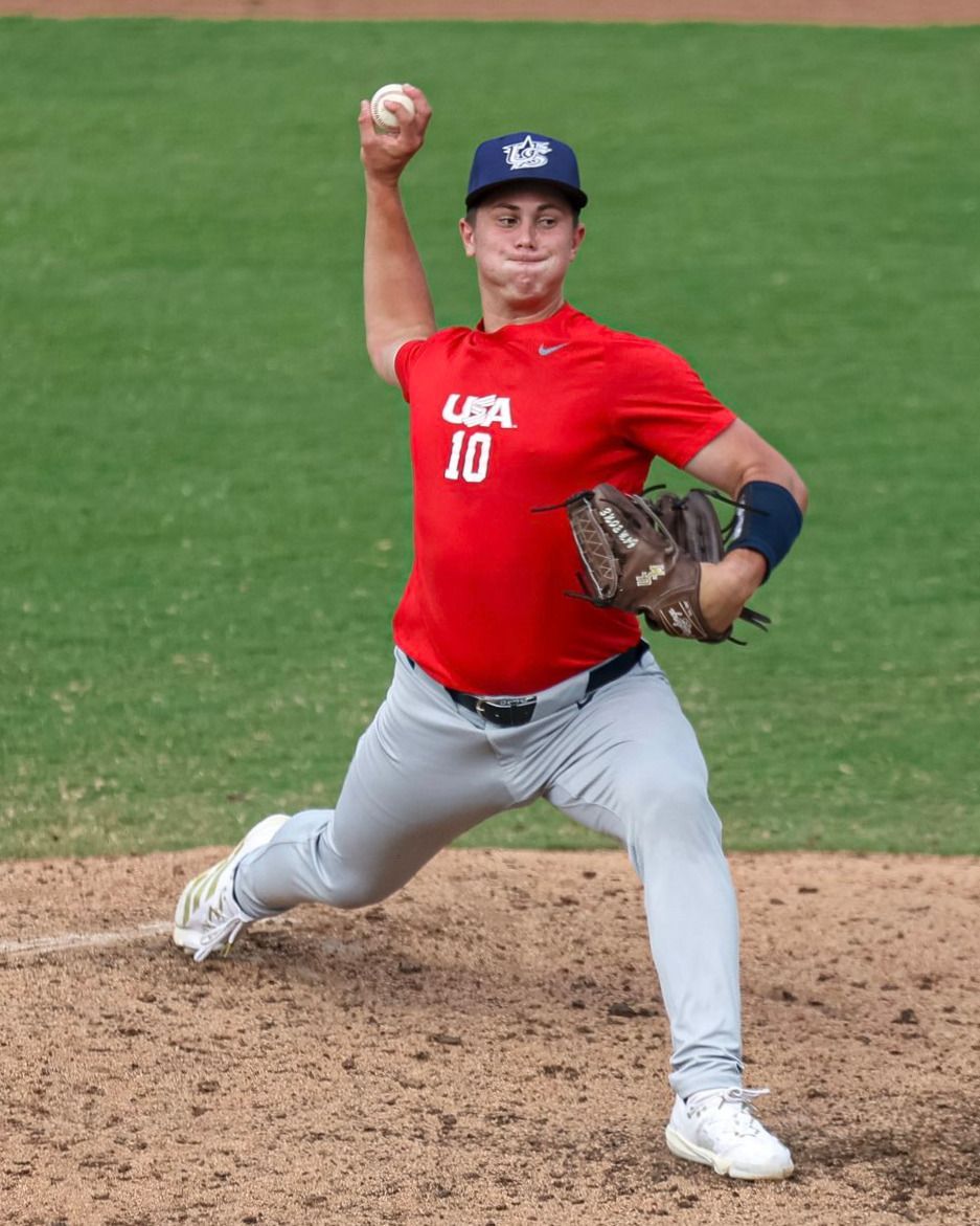 d1baseball's tweet photo. The @SouthernMissBSB pitching factory was on full display at the @USABaseballCNT Trials.

Camden Clark, Grayden Harris and Camden Sunstrom combined for 9 2/3 scoreless innings with 13 strikeouts.

🔗 https://t.co/UjOfu6nhZK https://t.co/afIG0yIo5U