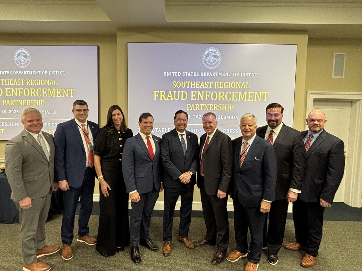 EDLAnews's tweet photo. On July 30, 2026, U.S. Attorney David I. Courcelle, joined AAG Colin M. McDonald of the DOJ National Fraud Enforcement Division and Louisiana U.S. Attorneys, federal leadership and state partners to highlight recent fraud prosecutions across the State.
https://t.co/0m6Gt9sufz https://t.co/L7KZIlofGF