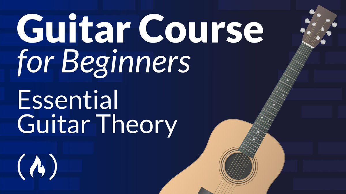 freeCodeCamp's tweet photo. If you're learning to play guitar and you want to brush up on your theory, this course is for you.

It covers all the basics you need to know like the fretboard, major scale, and triads along with chord progressions, unisons and octaves, chord voicings, and more.

https://t.co/q7LKQdRsdf
