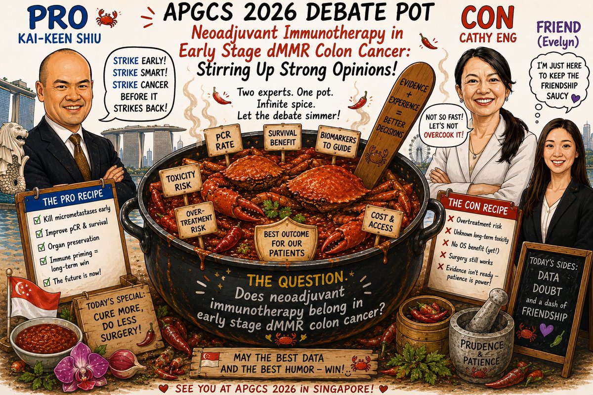 CathyEngMD's tweet photo. Looking forward to my #APSGCS debate this AM against @KaiKeenShiu moderated by @EvelynWongYT #cancer #cancerresearch #immunotheraoy https://t.co/Gm5ixSipNk