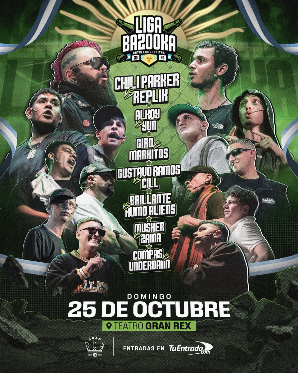 ligabazooka's tweet photo. LIGA BAZOOKA NACIONAL ARGENTINA 🇦🇷 

Compra tu ticket acá: https://t.co/CECNHLsnh8 https://t.co/bZsvpqlzuv