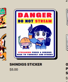 shindags's tweet photo. ONE MORE CHANCE to get a special shindigs stream safety sticker! Among other very cool vtuber merch by tellingbones!  

Don't stream without one (or at all!) https://t.co/d6wwKgyHrm