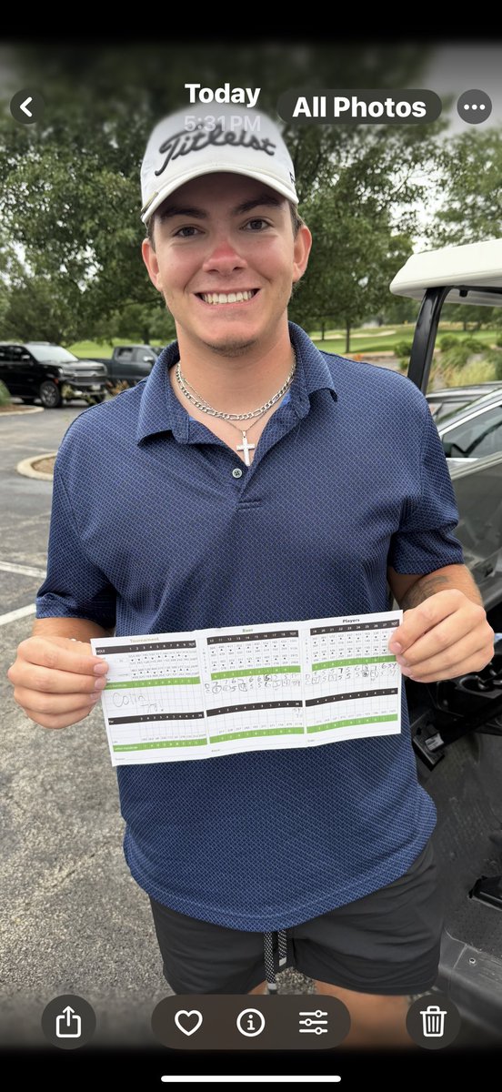 Cadamz_11's tweet photo. @CAdamz_34 
@brysondech 
One Adams had his best day ever🥳!!!! One Adams had his worst 😞. So very Proud of my guy!!               Colin finally broke 80 and shot a 78! Glad I was there to experience it with him! Proud dad moment!Schaumburg Golf Club. https://t.co/OJdDvHAEea