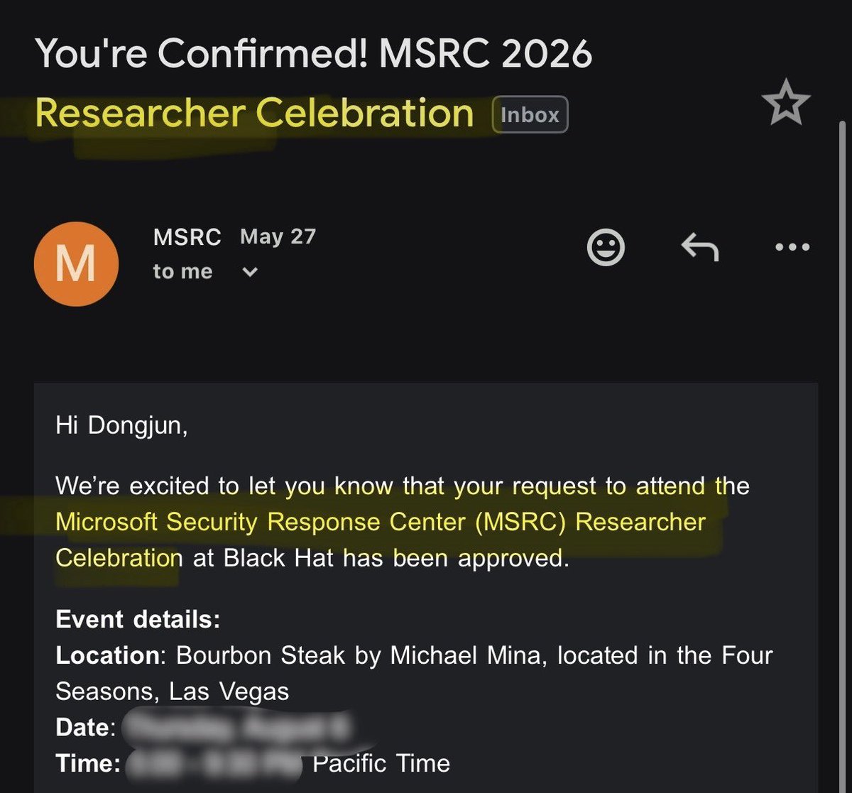 m0nd2y's tweet photo. Honored to rank 41st on the MSRC 2026 Q2 Points Leaderboard and to be invited to the MSRC Researcher Celebration during Black Hat USA! https://t.co/8SRSK9Y8F4