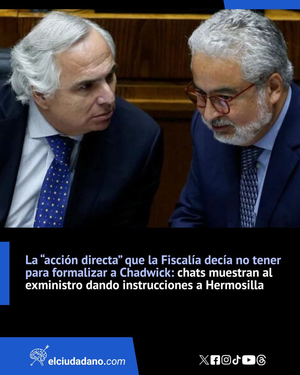 El_Ciudadano's tweet photo. La editora del medio de investigación, Gabriela Pizarro, planteó que las más de 12 mil páginas de conversaciones entre el exministro del Interior y Luis Hermosilla dejan en evidencia que “quien mandaba ahí era Chadwick”, y que el abogado debía contar con una autorización o esperar instrucciones antes de efectuar cualquier movimiento

¿Y tú, qué opinas? ¡Te leemos en los comentarios!

Lee la nota completa en el link 🔗https://t.co/gdr6cSmQnN