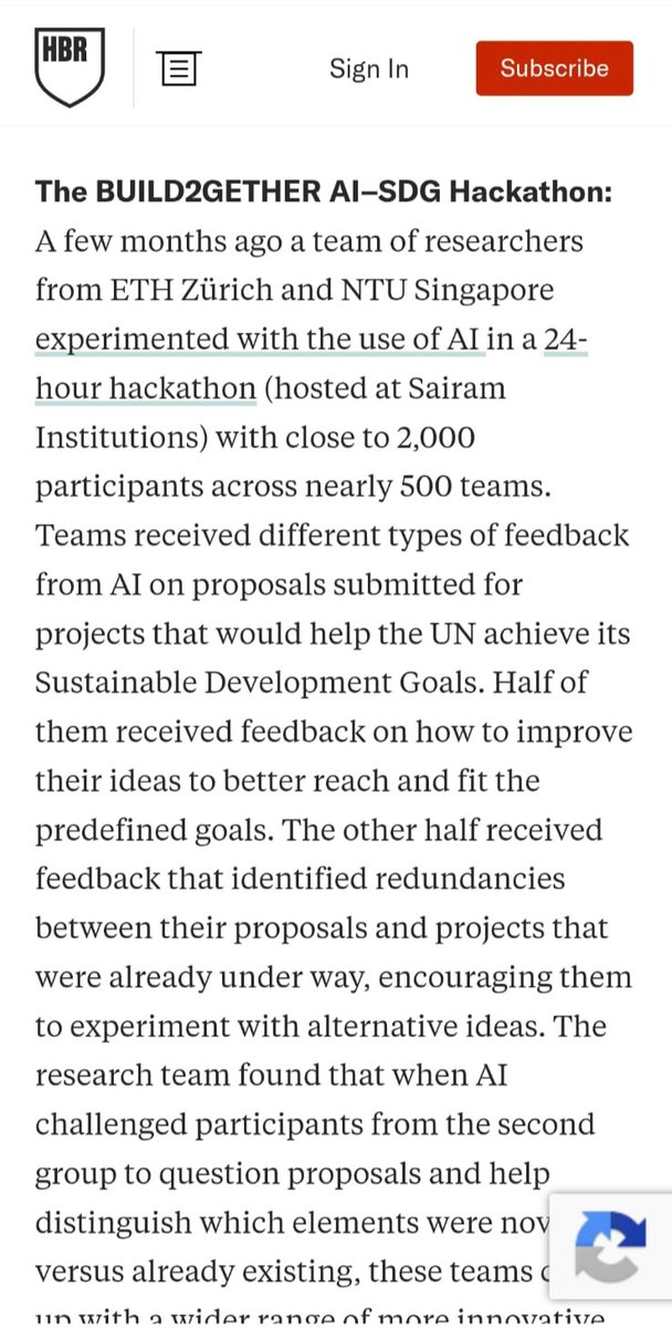 Sparta_Capital's tweet photo. From powering a global hackathon to being featured in Harvard Business Review.

Earlier this year, @Sparta_Capital collaborated with @NTUsg (@NanyangBizSch) and @ETH_en to develop an AI-integrated platform that powered the BUILD2GETHER AI–SDG Hackathon, supporting more than 2,000 participants across 500 teams. The platform gave different types of feedback from AI as the participants developed projects addressing UN SDGs.

The hackathon, organised in collaboration with our partners BUILD2GETHER, @ETH_en, @NTUsg, and @SairamInstitute, has now been featured in the @HarvardBiz article:  https://t.co/oX3n3q7geP

Seeing our work reach a global audience demonstrates the impact and reach that thoughtful technology and strong collaboration can create beyond a single event.

Grateful to everyone for making this possible!

See highlights from the event here: https://t.co/Uy4d4378ZV

#SpartaCapital #HumanAI #softwaredevelopment #innovations