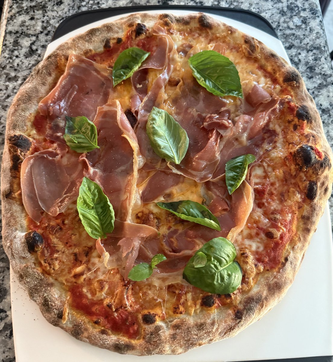 itsSIGNAL's tweet photo. Excuse me I’m having a full circle moment :>
Homemade 3 day cold ferment dough, homemade sauce with Roma’s from my garden, and basil from my garden as well- this was a -fantastic- home oven pizza. https://t.co/7IYa51i8CF