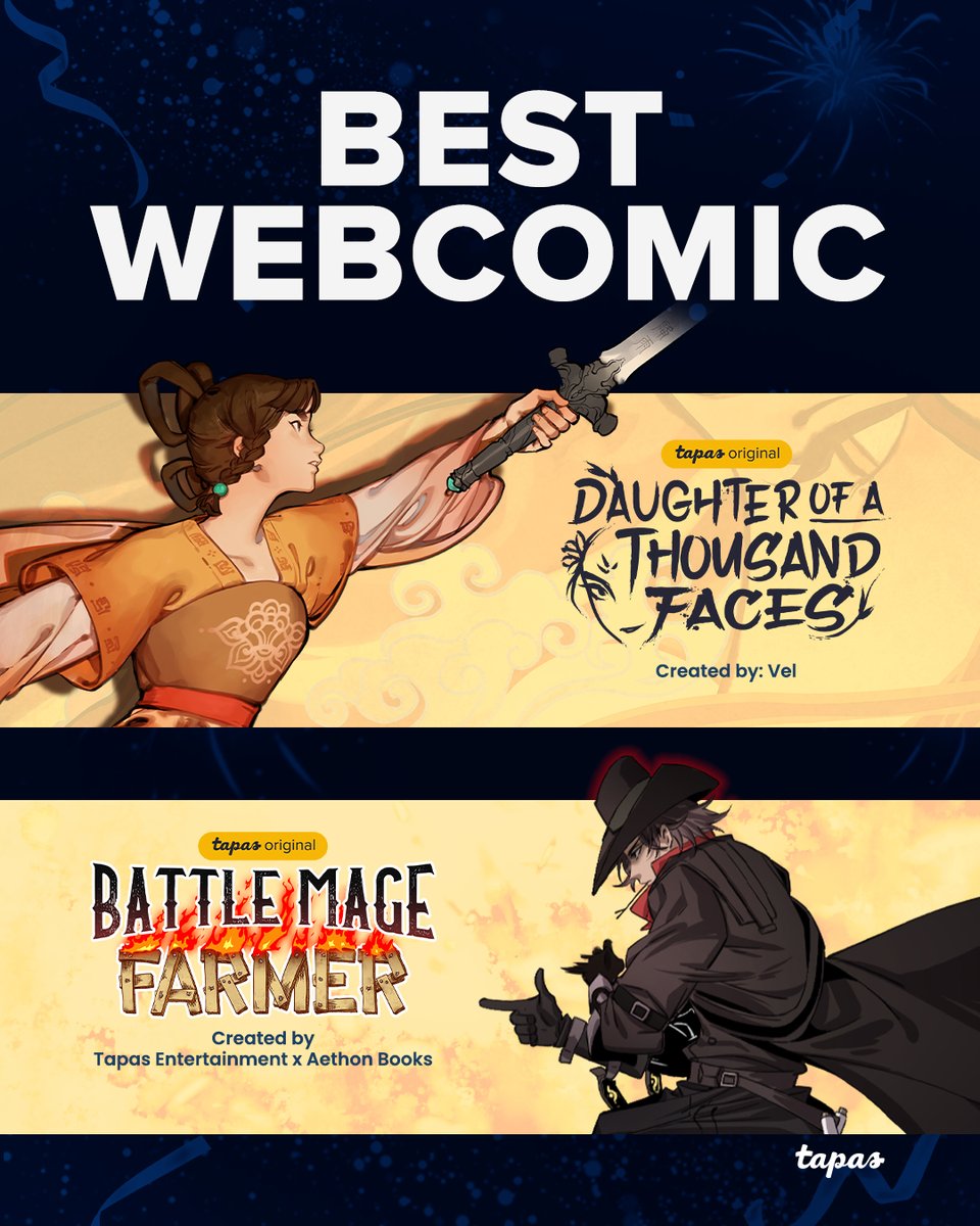tapas_app's tweet photo. Congratulations to our 2026 Ringo Award Nominees for Best Webcomic! 🎉

#ringoawards #ringoawards2026 https://t.co/6PtA6O8jfi
