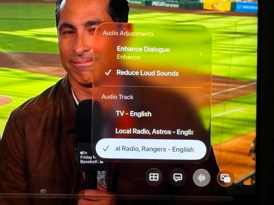 JoeSiegler's tweet photo. @NewbergReport Something worth repeating. 

If you watch on Apple TV, you can change the audio feed to be the Rangers radio guys. You don’t have to listen to their audio if you don’t want to.  ￼ https://t.co/yl337ASLtb