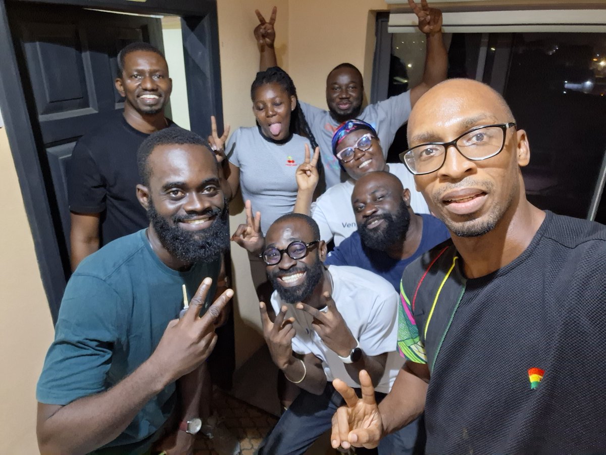 Ghanathink's tweet photo. The #GhanaThink team executing the #Zijin Employment Clinic 2026: Keli Atitsogbui, Benjamin Adadevoh, Kwabena Osei-Owusu, Rashida Yin, Esther Naana Hayford, Henry Klevor, Herbert Acheampong, Ato Ulzen-Appiah.
#ZijinGhana #ZijinEC2026 #EmploymentClinic26 #ZijinInGhana #Groufie https://t.co/zBByR1sOyN