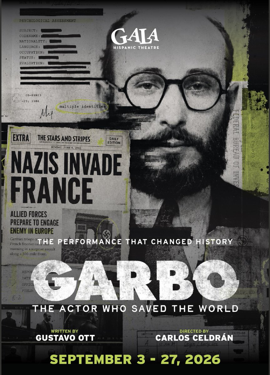 TeatroGALA's tweet photo. GARBO: THE ARTIST WHO SAVED THE WORLD, a gripping psychological mystery making its world premiere at GALA.

On stage September 3–27. https://t.co/s8388GTjHT