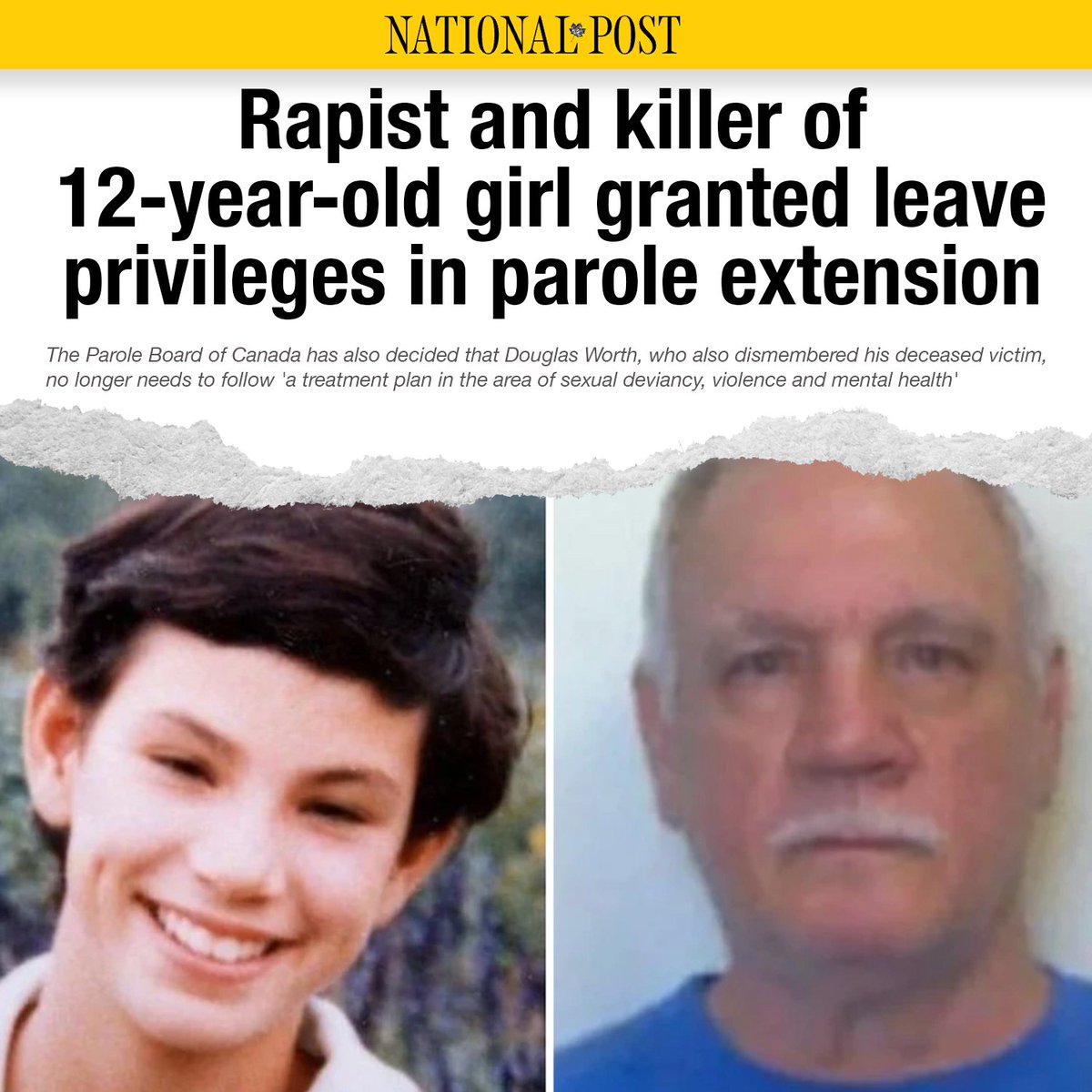 AaronGunn's tweet photo. It’s absolutely disgusting that in Canada, monsters that rape, murder and dismember children ever see the light of day.

These crimes are unforgivable — and releasing monsters like this back onto our streets puts even more law-abiding Canadians (and young kids) at risk. https://t.co/VFP82e4RLQ