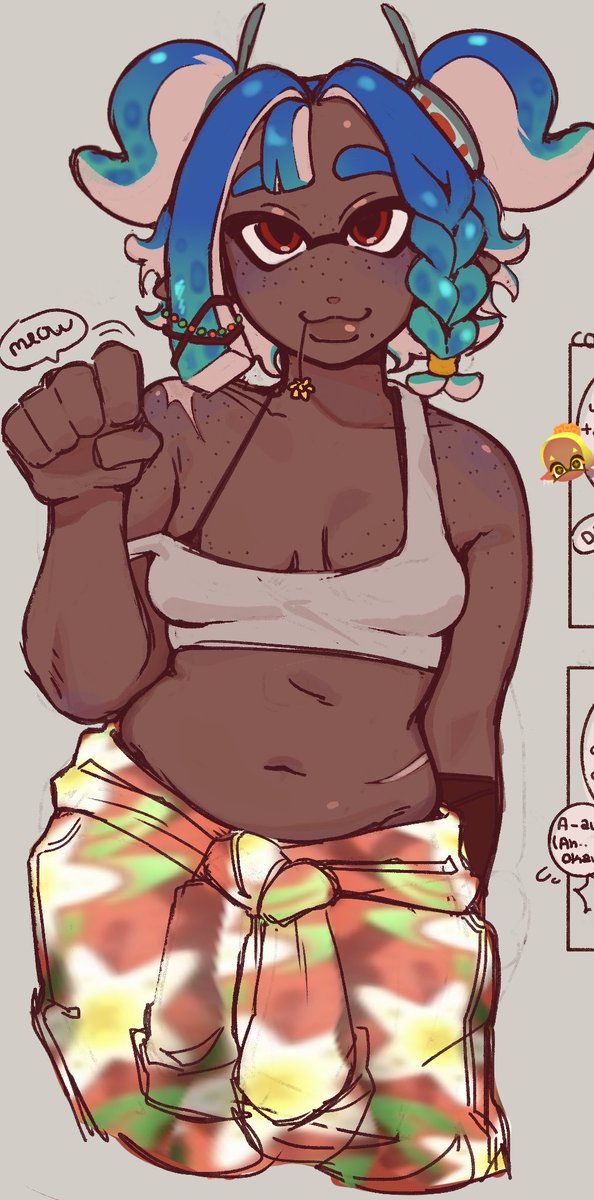 aeonyuris's tweet photo. none of the inkling hairstyles really called out to me so i made my own mechanic. her name is soap #splatoonraiders https://t.co/bKcGAiwehn
