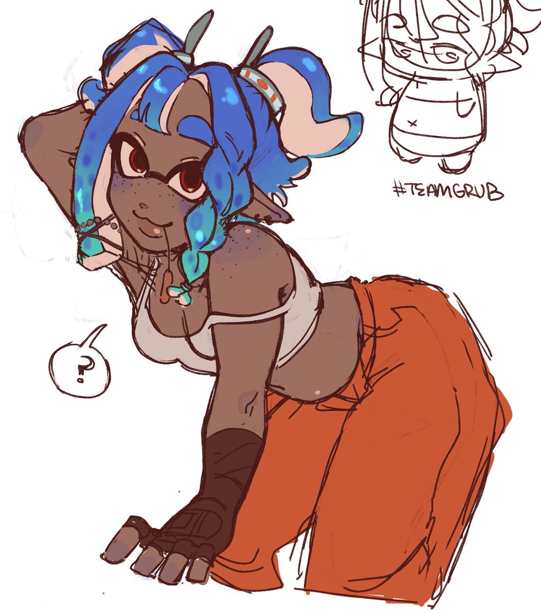 aeonyuris's tweet photo. none of the inkling hairstyles really called out to me so i made my own mechanic. her name is soap #splatoonraiders https://t.co/bKcGAiwehn