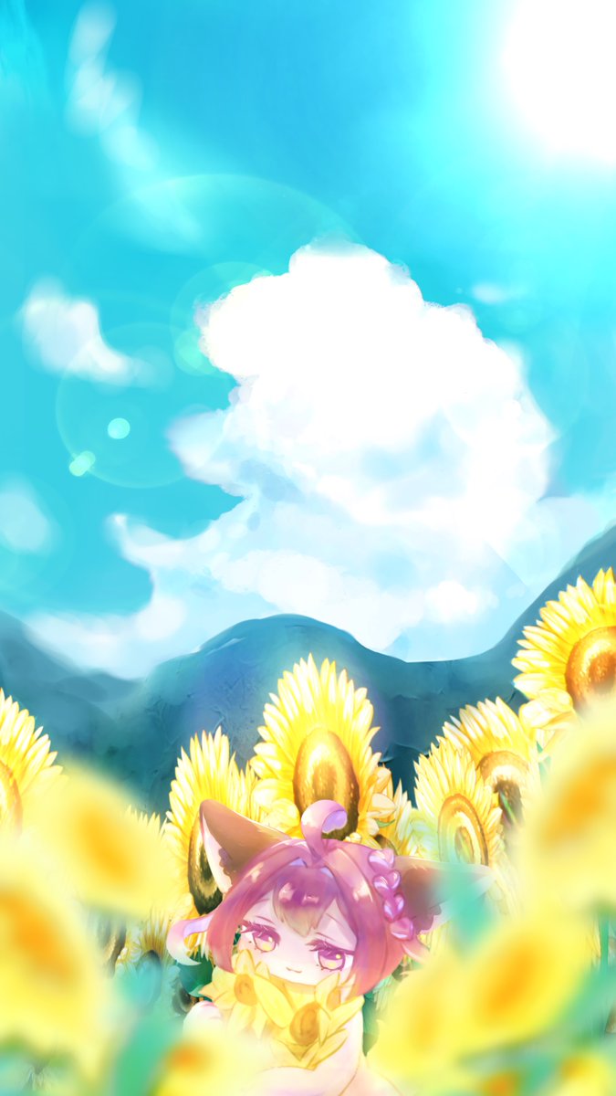 omattya0612's tweet photo. ヒマワリと夢ちゃん🌻🩷💜

#夢ちゃん描いたよ https://t.co/i4KOTrLtTr