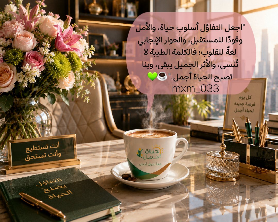 mxm_033's tweet photo. @EalamNorth @tgamgoom @ncnp_sa @media_ksa @HRSD_SA @ShmalNGOs @Council_of_CSA "اجعل التفاؤل أسلوب حياة، والأمل وقودًا للمستقبل، والحوار الإيجابي لغةً للقلوب؛ فالكلمة الطيبة لا تُنسى، والأثر الجميل يبقى، وبنا تصبح الحياة أجمل." ☕💚

🩷🌷
@EalamNorth 
#حياة_أجمل_الحدود_الشمالية https://t.co/xRU7wDMkQm