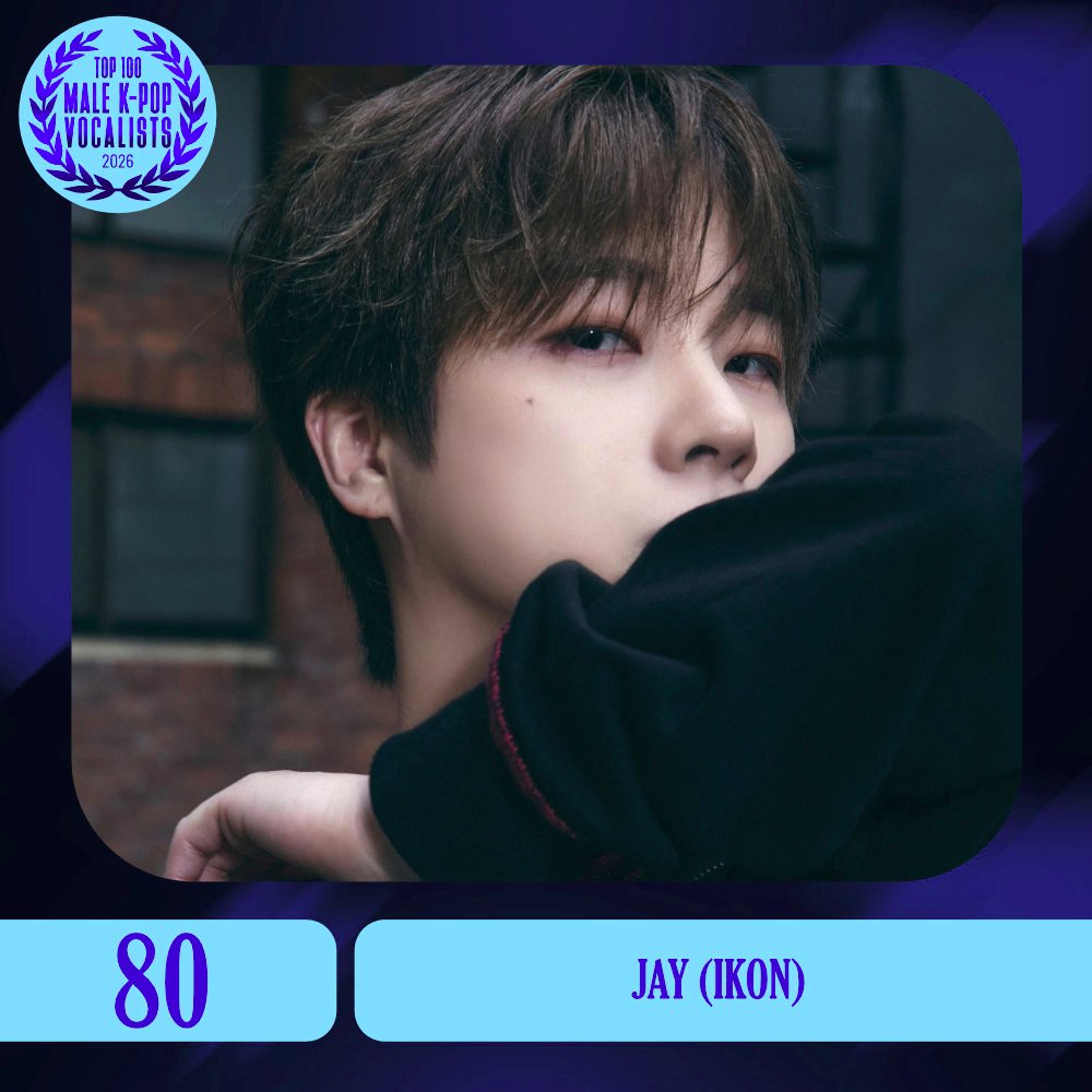 TOP100KPOP's tweet photo. TOP 100 – MALE K-POP VOCALISTS

#80 JAY (IKON)

Congratulations! 🎉 https://t.co/s9hp6MAc25
