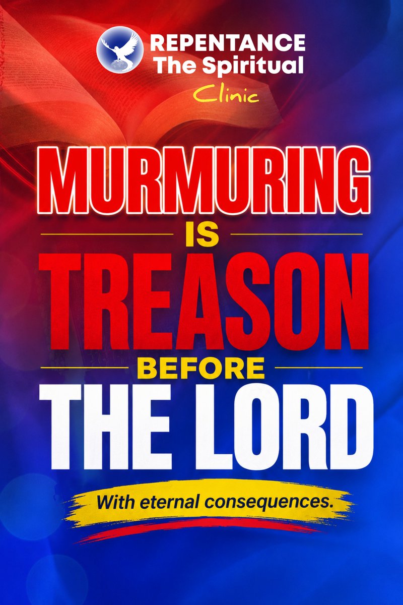 Ndze_Wung's tweet photo. Knowing that complaining against GOD historically caused the earth to split and swallow the rebellious, MURMURING is labelled TREASON. Will your next breath be a DEADLY COMPLAINT or a cry of GENUINE REPENTANCE?

The decision is rooted in the heart's inclination.
#FridayNightWord https://t.co/ZQNjWf4UHn
