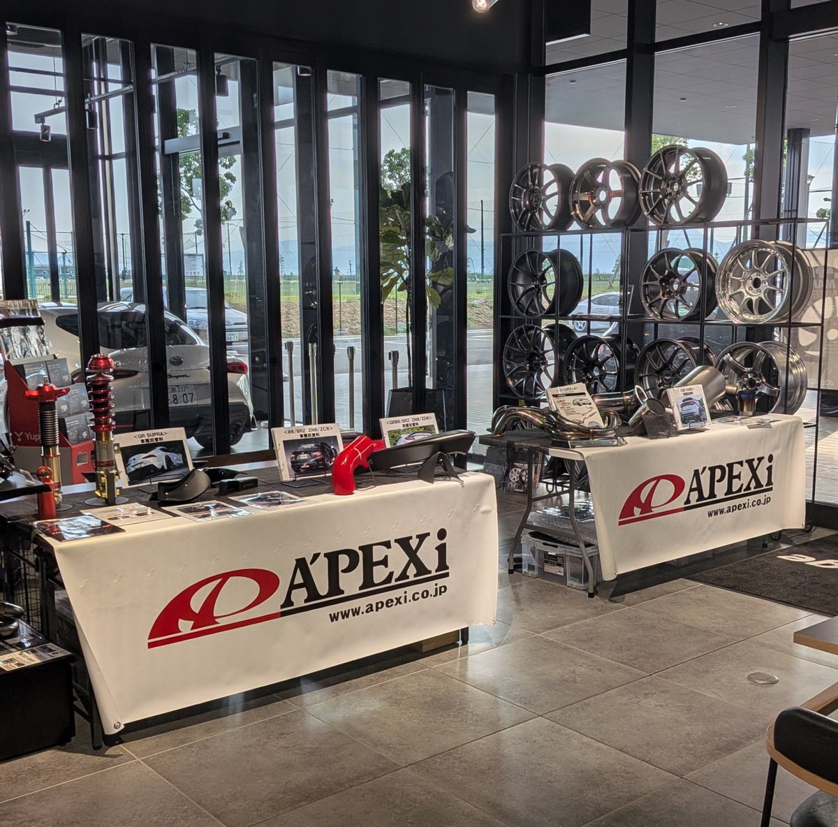 Apexsalessab's tweet photo. GR Garage 観音にてアペックスフェア始めました！

新商品��ルチタンマフラー装着のデモカーにて各種商品を体感してください！

皆様のご来店お待ちしております！

デモカー装着商品👉https://t.co/XEm3D6o5EC…
ご購入特典👉https://t.co/2tqArxmPio…

#アペックスフェア https://t.co/UiKzddbrWH