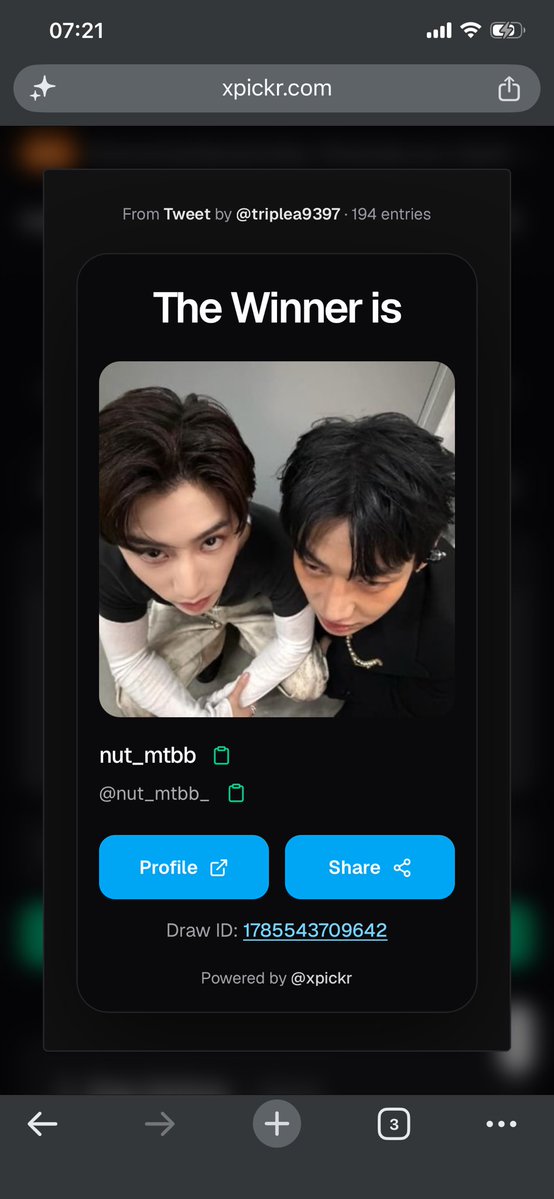 TripleA9397's tweet photo. สุ่ม ผชด กิจ 1/5 
ท่านที่ 1 ได้แล้วนะคะ 
ยินดีด้วยค่ะ 🎉🎉😊 

Dm มานะตัวเอง 

@nut_mtbb_ 

ALONE BY MARK TUAN 
#ALONE_OUTNOW
#MarkTuan https://t.co/6snyBWPgI9