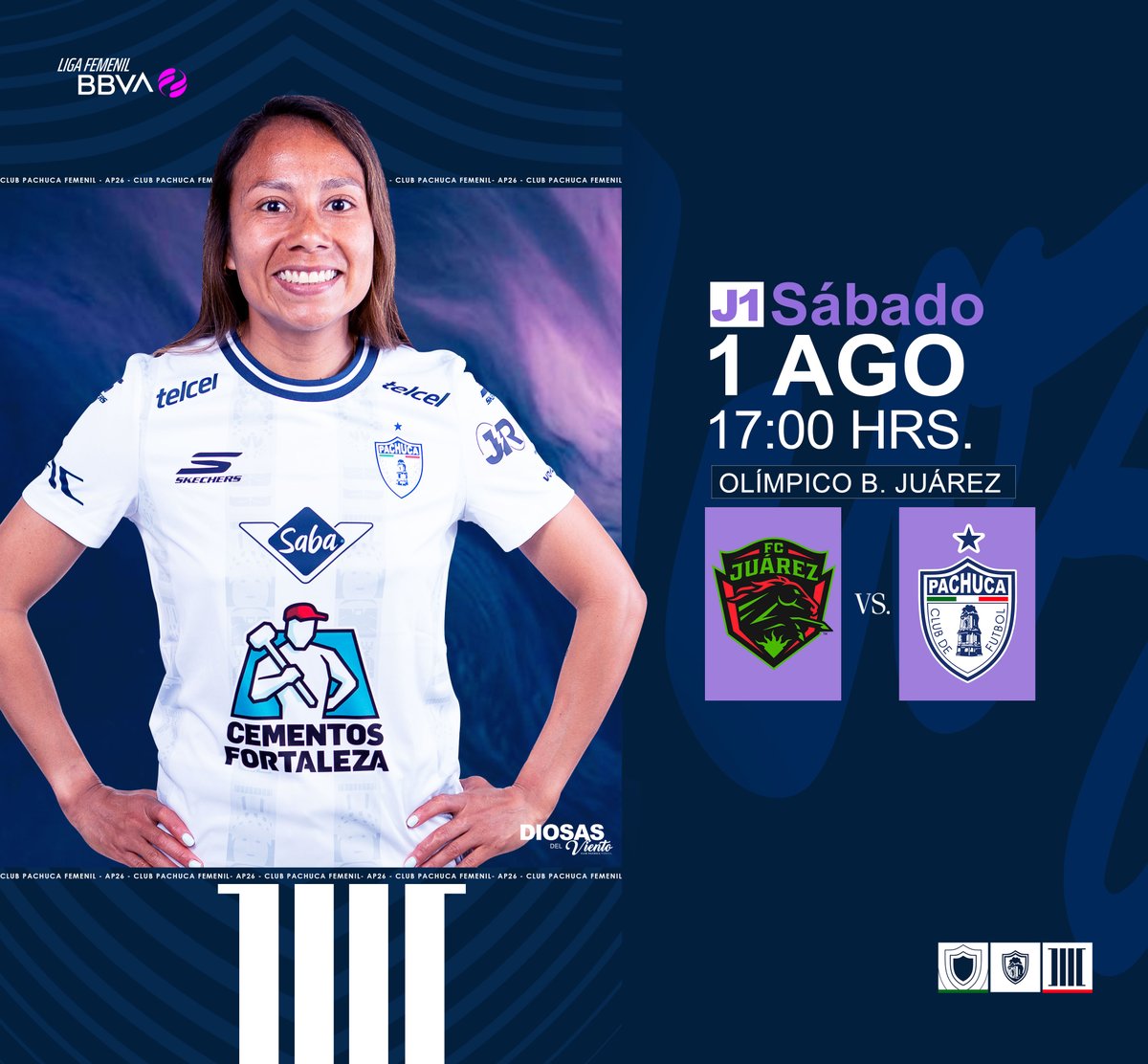 TuzosFemenil's tweet photo. 🔜 | A unas horas de arrancar el Apertura 2026 en la frontera de Ciudad Juárez:

🌬️ ¡VAMOS DIOSAS DEL VIENTO!

#BravasPachuca https://t.co/y7vAsp27Js