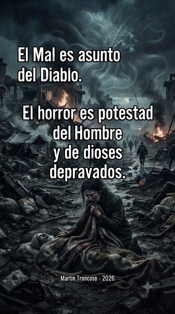 Igorelservil's tweet photo. En los subsuelos solo se aplica el castigo. En la Tierra están los devastadores que el Cielo mira con impotencia 

Mas tropelías humanas en https://t.co/gPm6miM7wp 

#terror #frases #pensamentos #fyp #viral https://t.co/l5AgF4XPM8