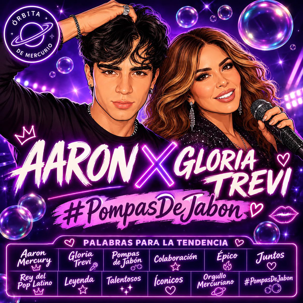 OrbitaMercurio's tweet photo. TENEMOS TENDENCIA ✨✨ 

Frase: AARON POR GLORIA TREVI
#PompasDeJabon https://t.co/AlIipog4kB