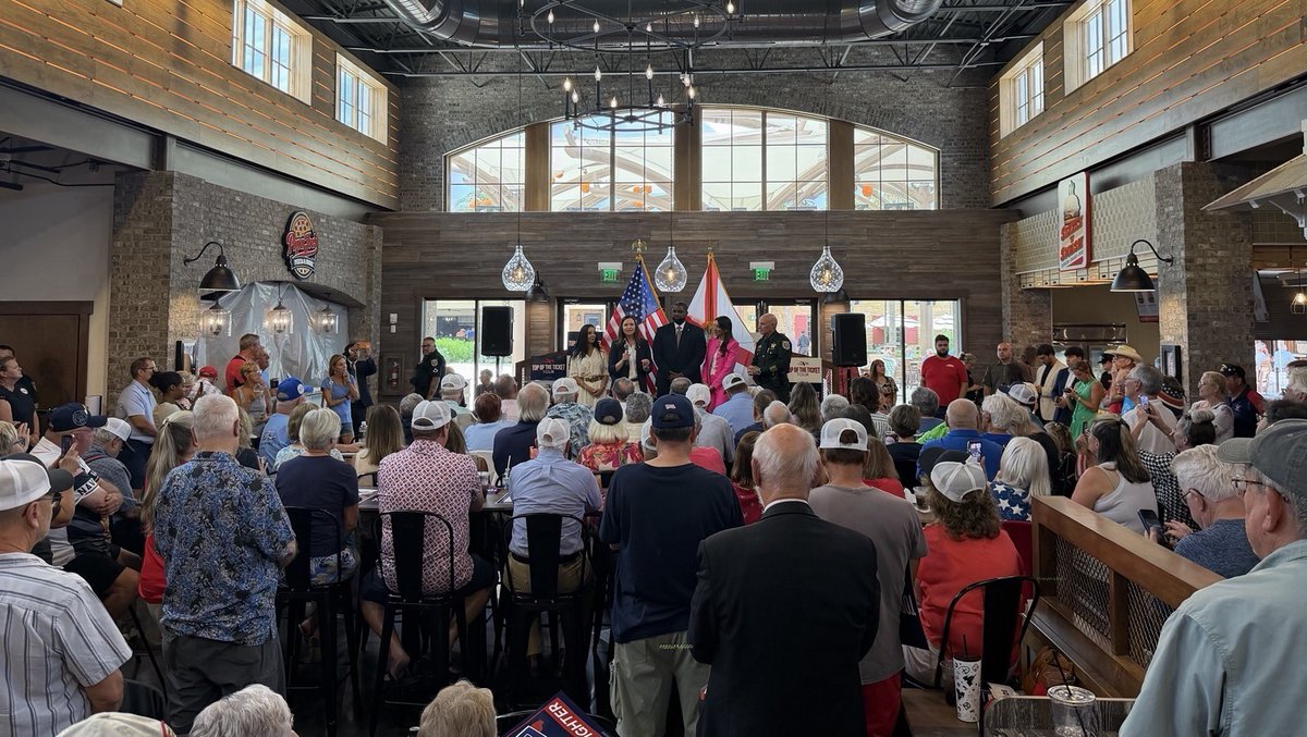 AshleyMoodyFL's tweet photo. The Villages is FIRED UP for November! It was great having @ByronDonalds join us today - we’re fighting for your families each day, and come November, we’re going to send a clear message that Florida will NEVER support radical socialists.
Join our movement at https://t.co/DRwiW9JqnC.
