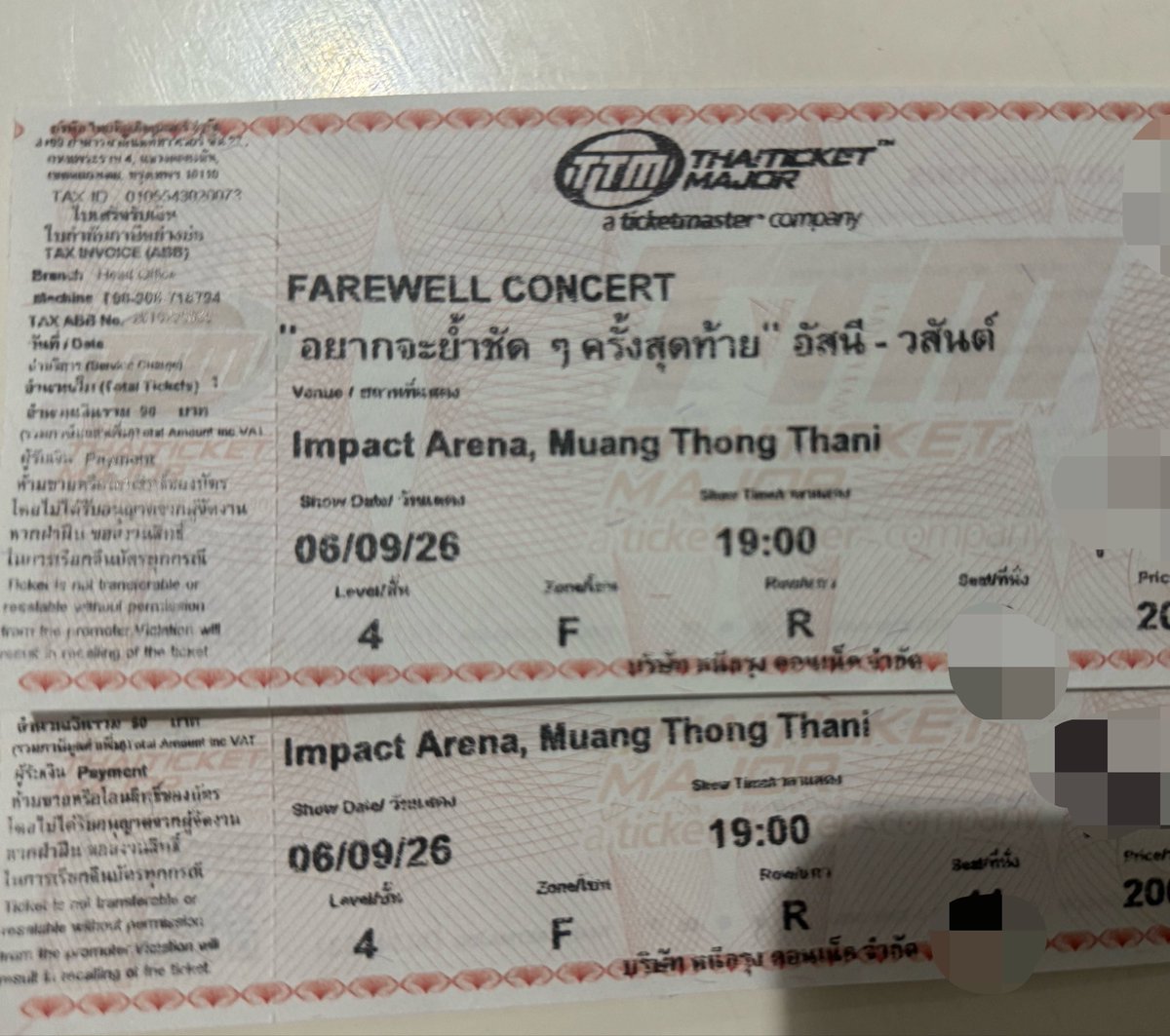 lunaluvdy's tweet photo. ส่งต่อใบละ 3000 บาทค่ะ มี 2 ใบคุณแม่ไม่สะดวกไปแล้ว เลขที่นั่ง <15 นัดรับจ่ายสดได้ แถวกทมและปริมณฑลนะคะ สนใจ DM ได้เลยค่ะ 

#FAREWELLCONCERTอัสนีวสันต์ https://t.co/ecPDxcfYrs