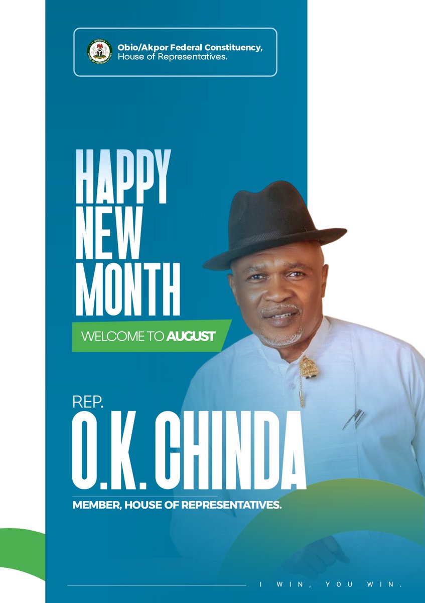 OKChinda's tweet photo. Happy New Month!

As we step into the month of August, may your heart be filled with peace, your days overflow with goodness, and every opportunity bring you closer to your dreams. 

Wishing you a blessed and fulfilling August!

#August https://t.co/yLwL3FMcl3