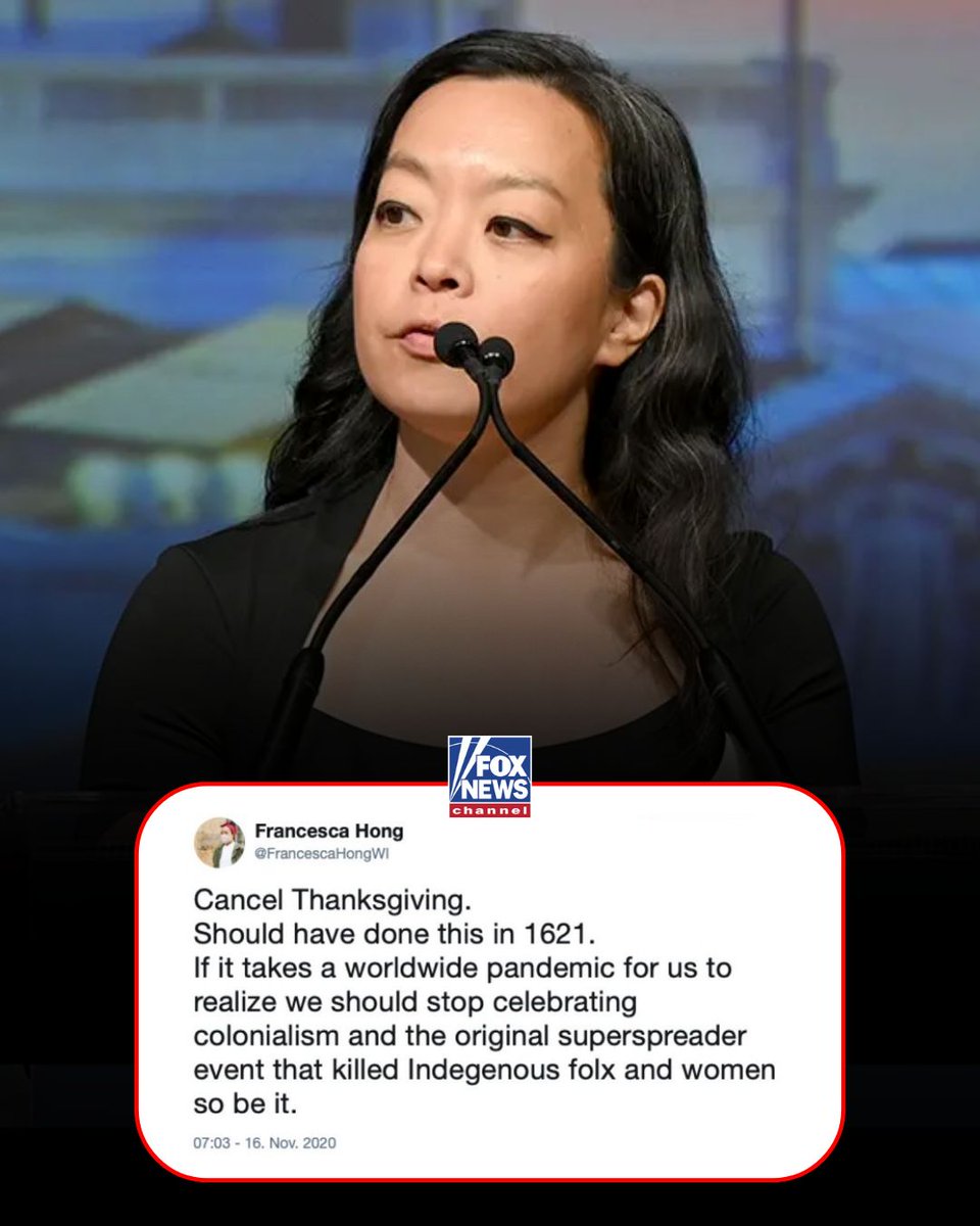 FoxNews's tweet photo. "Cancel Thanksgiving. Should have done this in 1621."

That's the resurfaced message from Wisconsin Democratic gubernatorial candidate Francesca Hong as she closes in on the Democratic nomination.

Another old post also has critics talking after Hong said she was on the verge of an anxiety attack because there were 'too many old white people' at a Culver's.

Read more on Fox News Digital. ⬇️