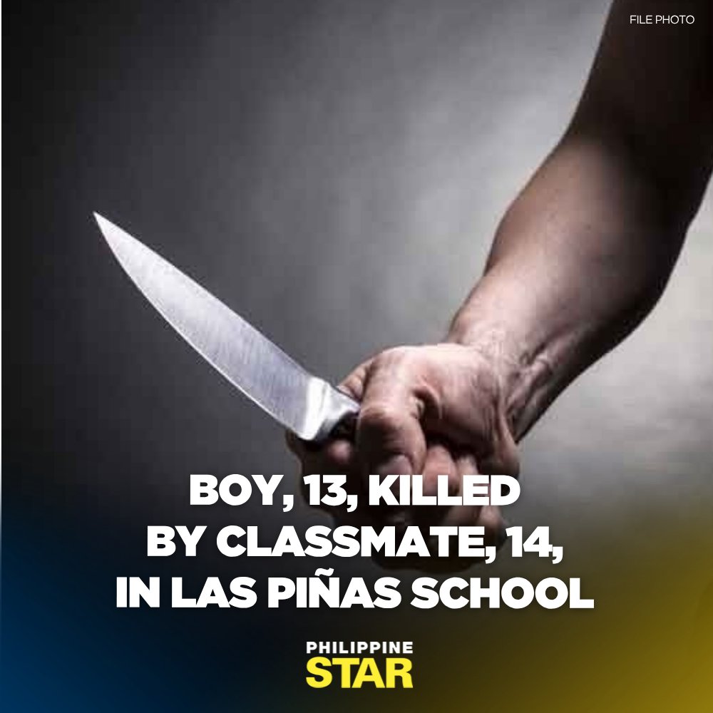 PhilippineStar's tweet photo. A Grade 9 student was stabbed to death inside the Las Piñas National High School on Friday afternoon. https://t.co/roJOkFCWCu https://t.co/NfuJwyobnw