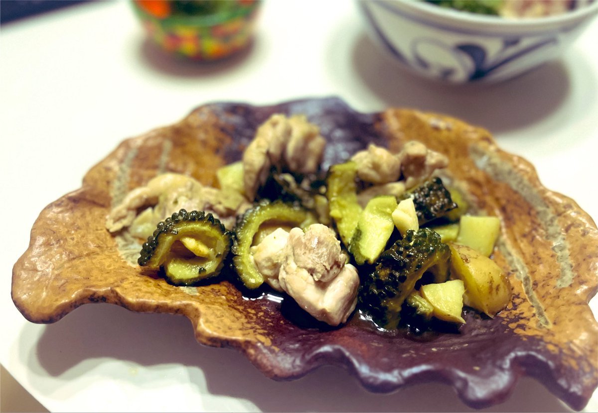 gk2967's tweet photo. ゴーヤとローズマリーでも美味しかった〜。オイルを素麺につけるのも良き。 https://t.co/7giouHe9Gw