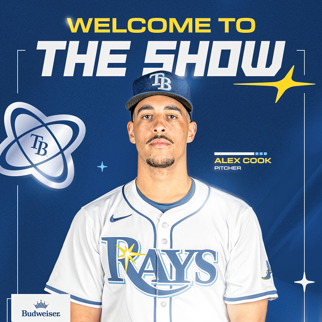 RaysBaseball's tweet photo. Alex Cook becomes the 200th player to make their Major League debut in Rays franchise history 🧑‍🍳 https://t.co/T4mJk4pH27