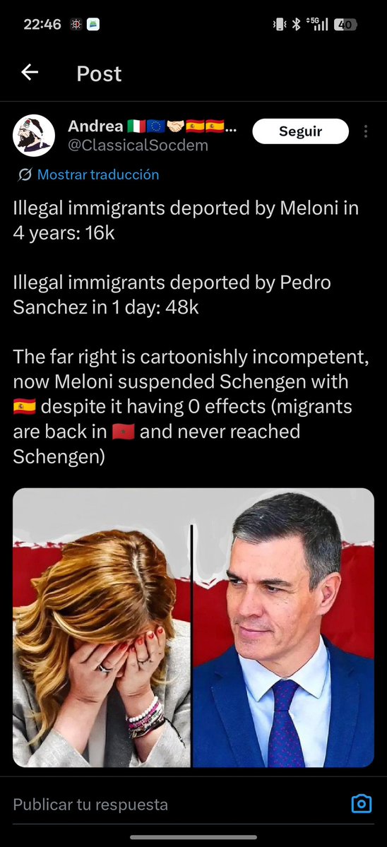 asd63539's tweet photo. @ScouserTommyx @posta_octavian I don't like the Spanish government on immigration but you are just putting headlines without substance. Your country is 10 times worse, willingly importing millions of indians. Every mayor country in Europe is fucked with trash immigration. https://t.co/CqmZX8KZfB