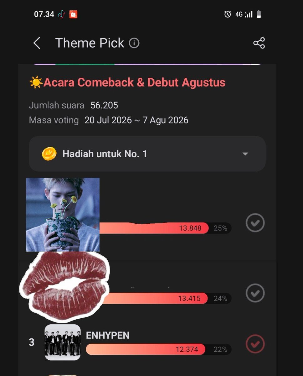 nikiimup's tweet photo. ATTENTION ENGENE⚠ 
syapa yang sudah vote enha disini..!?!! 
yang belum vote yuk vote enha sekarang jugaa🥹🫰
yang gtw caranya bisa DM aku aja iaa.. Sehari bisa 2x vote loh,, yuk bisa yukk engene yukkk.. BUKTIKAN KEKUATAN MESIN KALIAN🫨🤟 https://t.co/7HGcB9JG5U