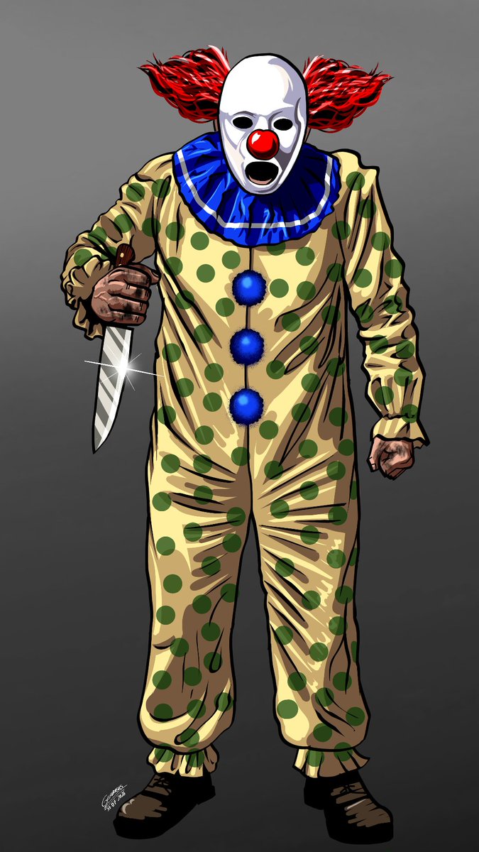 Gesura505art's tweet photo. Corey Billings 
🎪The Devil's Jester (1981)🎪
#horrorOC #slasherOC
#80s_retro_slasher #myart https://t.co/TSDfaq3sqI
