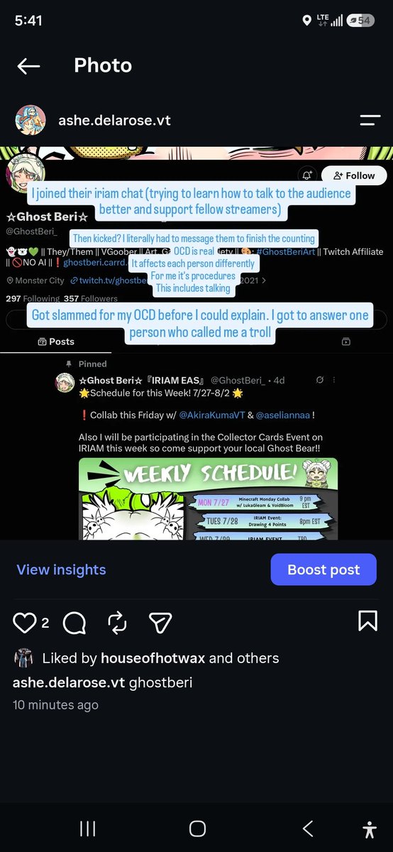 AsheDelaroseVT1's tweet photo. Guys if you're going to accuse me of slander, don't do what this girl did. Please come at me with receipt. IRIAM keeps a stream message transcript for each stream. I don't have this, but the stream owner would.that means beri could easily pass the transcript to ppl https://t.co/qeSaR8ISLG