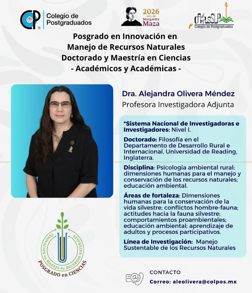 Colpos_CSLP's tweet photo. 🔍 Conoce a la Dra. Alejandra Olivera Méndez, Profesora Investigadora Adjunta del Campus SLP del Colegio de Postgraduados.

#investigación #ciencia #manejoderecursos #posgrado #innovación https://t.co/MZGogNf5pd