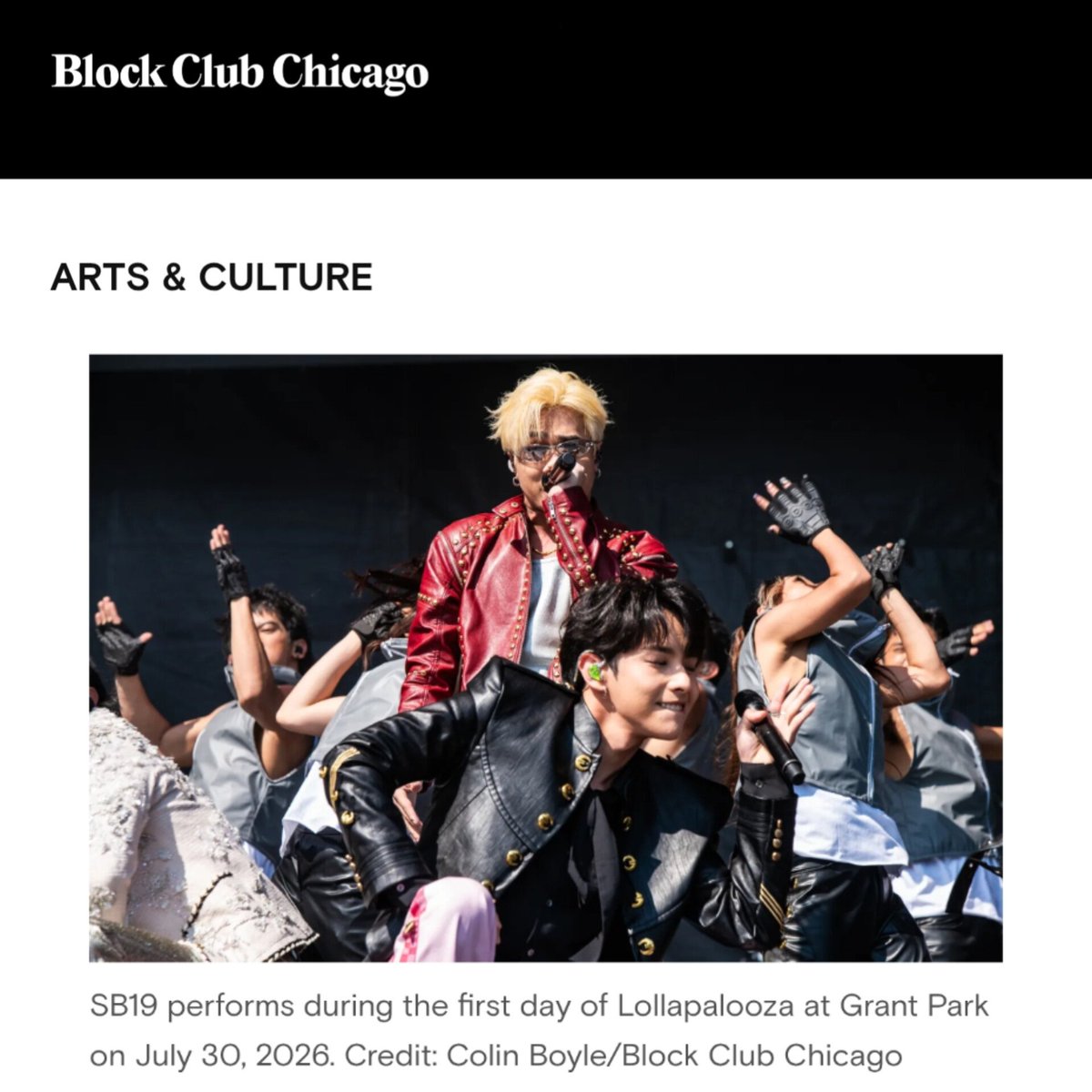 SB19SBLink's tweet photo. Block Club Chicago mentioned SB19 as among artists that kicked off Lollapalooza. 

See what they said here:

🔗https://t.co/qG8CcDItqT

UNLEASH SB19 LOLLAPALOOZA
@SB19Official #SB19
#SB19atLollapalooza https://t.co/Qpd0VBTrCP