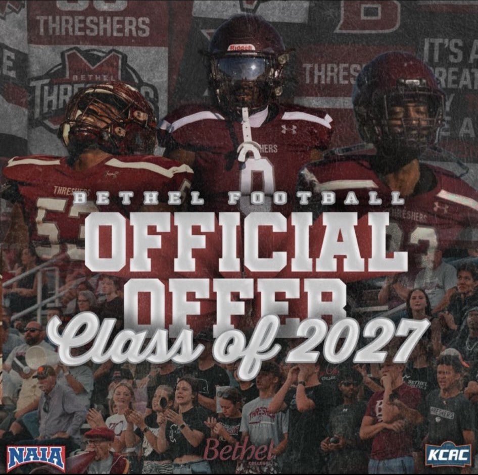 travisgiven6's tweet photo. After a great conversation with @Jimmy_allen15 I have received my 3rd offer to Bethel! @Threshers_FB https://t.co/xVOiFLHgY0