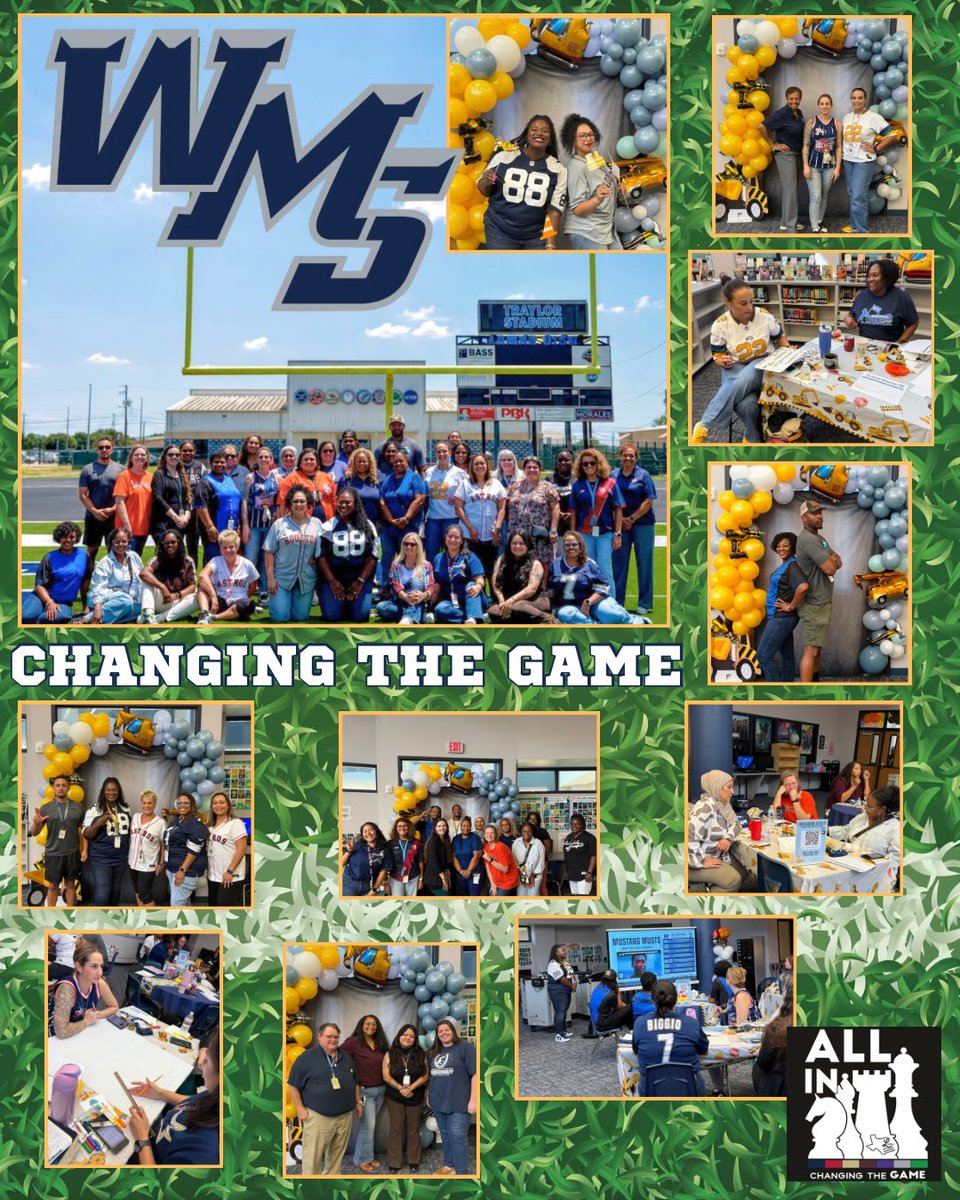 mustangsWMS's tweet photo. 🏈💙 GAME ON, WMS! 💙🏈
Our first day back with staff was a WIN! We kicked off the year repping our favorite jerseys because at Wessendorff Middle School, we’re ALL IN… CHANGING THE GAME! 💪🔥

💙 Building the BLUEprint
📐Excellence is the Standard
🐴 ALL IN CHANGING THE GAME https://t.co/KAiYNlFs6o