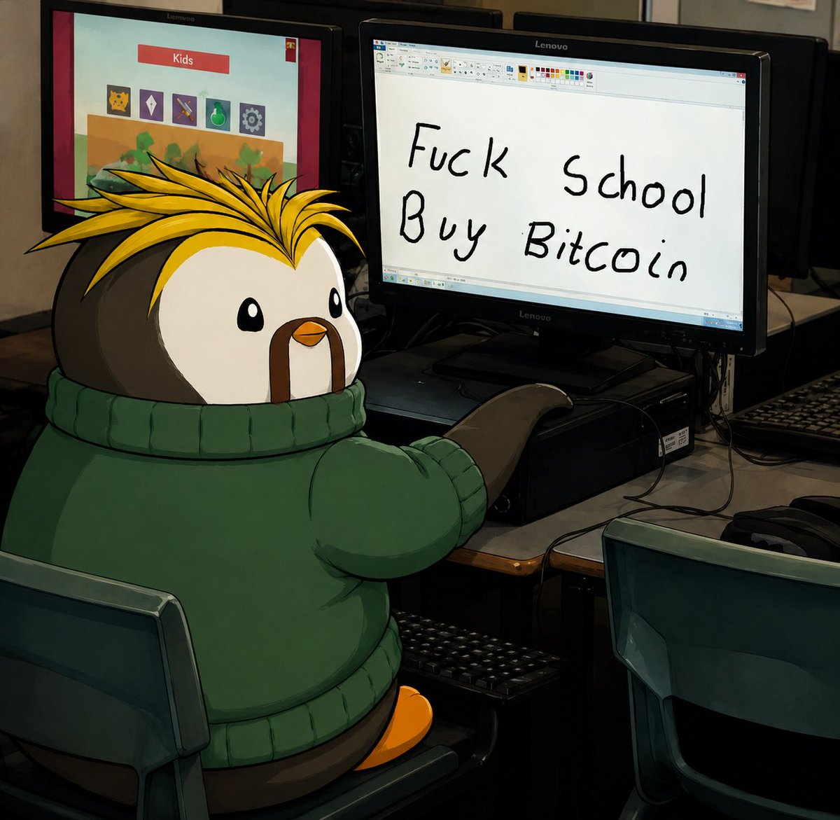 spookedghosts's tweet photo. Can i get a GM? 🩵 

Anyone getting bitcoin lately? https://t.co/Hp1aLbkbAP